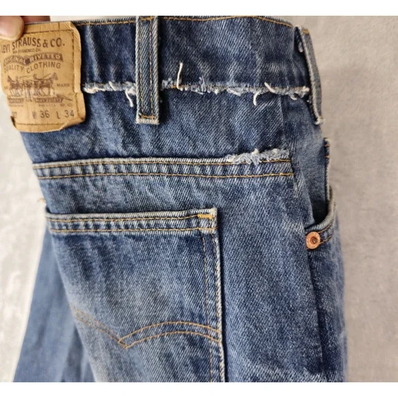 Vtg Levis Jeans Mens 36x34 517 Orange Tab Made in USA 90s Denim Hemmed 35x28